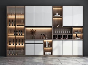Aparador Alto Integrado, Mueble de Pared Moderno, Minimalista, de Lujo Ligero, para Sala de Estar, Estilo <span class=keywords><strong>Italiano</strong></span>, Madera Maciza para <span class=keywords><strong>Vino</strong></span> - Product Image 3