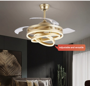 <span class=keywords><strong>Ventilador</strong></span> <span class=keywords><strong>de</strong></span> <span class=keywords><strong>Techo</strong></span> Moderno Wolongmountain HC9981 GOLD <span class=keywords><strong>de</strong></span> 48 Pulgadas con Lámpara LED, Control Remoto, 110V/240V, 6000K Luz Diurna, Regulable - Product Image 1