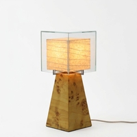 Lampe de table moderne en bois et verre, lampe de chevet LED pour chambre à coucher, salon