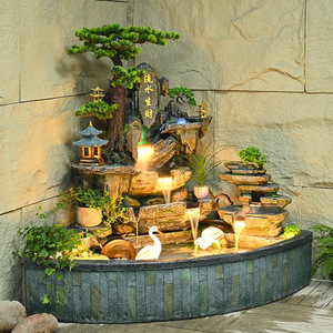 Fuente de agua artificial para pecera con cascada e iluminación LED para decoración de interiores - Product Image 3