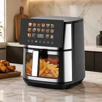 Freidora de Aire para Cocina, Horno de 8L de Gran Capacidad, 4 Tubos de Calentamiento, 16 Programas Preestablecidos, Freidora de Aire con Temporizador y Control de Temperatura