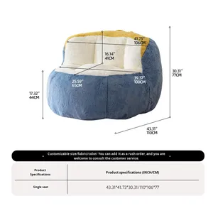 Canapé-lit en forme de pouf Cloud Bean de grande taille pour l'exportation, design moderne, multifonctionnel, pliable, rembourré en mousse, en tissu, pour le salon - Product Image 5
