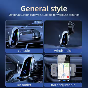 Supporto per telefono con presa d'aria a luce ambientale per auto con ricarica Wireless T28 - Product Image 2