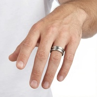 Base de bague vintage élégante en tungstène martelé de 8 mm, vierge pour incrustation personnalisée, durable, unisexe, pour usage quotidien