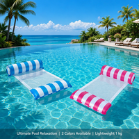 Transat gonflable pour 2 personnes, flotteur de piscine en PVC, hamac flottant avec appui-tête intégré, design ergonomique pour la plage, le lac, l'été