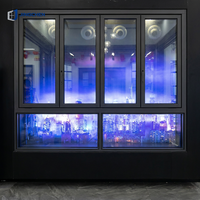 Ventana Plegable Moderna de Aluminio con Recubrimiento Electrostático, Doble Acristalamiento con Rotura de Puente Térmico, Baja Emisividad, Gran Apertura, Insonorizada, para Villa o Apartamento