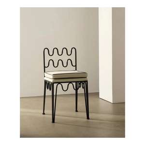 फ्रेंच रट लोहे डाइनिंग चेयर डिजाइनर विंटेज होम वेव क्रिएटिव डाइनिंग सेट एंटीक-स्टाइल बी और रेस्तरां के लिए अवकाश कुर्सी - Product Image 5