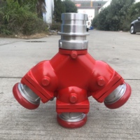 Katup Pemadam Kebakaran Pembagi Air 3 Arah Katup Bola Aluminium 3 Arah dengan Kopling