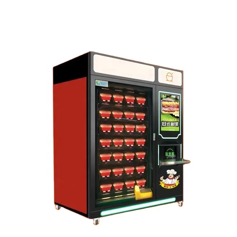 China Factory Best Quality Fast Food Box Lunch Vending Machine Automatic Hot Food Pizza Meal Soup With Elevator