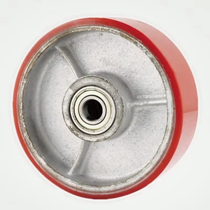 Rueda Giratoria de Poliuretano Roja de Alta Resistencia de 6 Pulgadas, 250-450 kg, Grosor de 5.5 mm, Rueda Sólida para Carretilla - Product Image 4