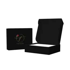 कस्टम अच्छी कीमत सूट गुलाबी बैंगनी मोमबत्ती पैकेजिंग कपड़े फूल के साथ संयंत्र शिपिंग बॉक्स काले शिपिंग बॉक्स लोगो पैकेजिंग