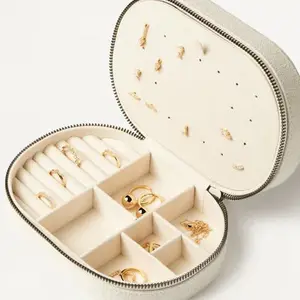תיבת אחסון תכשיטים במפעל סיטונאית עם רוכסן שרשרת אישית מארגנת תכשיטים לנשים