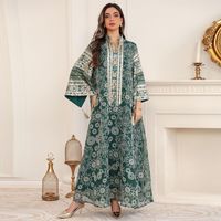 Robe longue brodée pour femme, Abaya de fête, Jalabiya musulmane, Caftan marocain, Dubaï, Islam, Arabe, pour l'Aïd et le Ramadan 2026