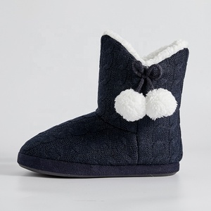 Woman Women Women's Ladies Winter Warm Cable <strong>Knitted</strong> Indoor Floor Room Fluffy Sherpa Lined Non-slip Home <strong>Slippers</strong> Booties <strong>Boots</strong> - Product Image 5