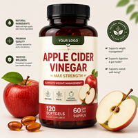 ODM OEM Aangepaste Formule Natuurlijke Appelazijn Softgel Capsules Fruitbron Voedingssupplement Immuunondersteuning Voeding voor Volwassenen