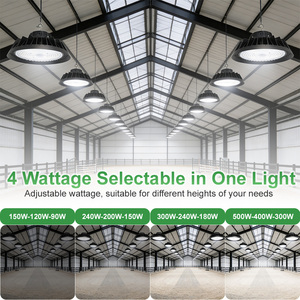 Projecteur LED UFO Industriel Haute Puissance 500W 3CCT 5000K 6500K Étanche IP65 Homologué DLC <span class=keywords><strong>pour</strong></span> Entrepôt Usine <span class=keywords><strong>Garage</strong></span> - Product Image 3