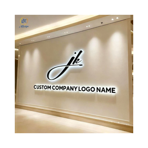 لافتة مكتب استقبال داخلية بحروف LED ثلاثية الأبعاد مضاءة من الخلف، لوحة إعلانية خارجية بشعار تجاري مخصص، لافتة LED للديكور الداخلي للجدران - Product Image 2