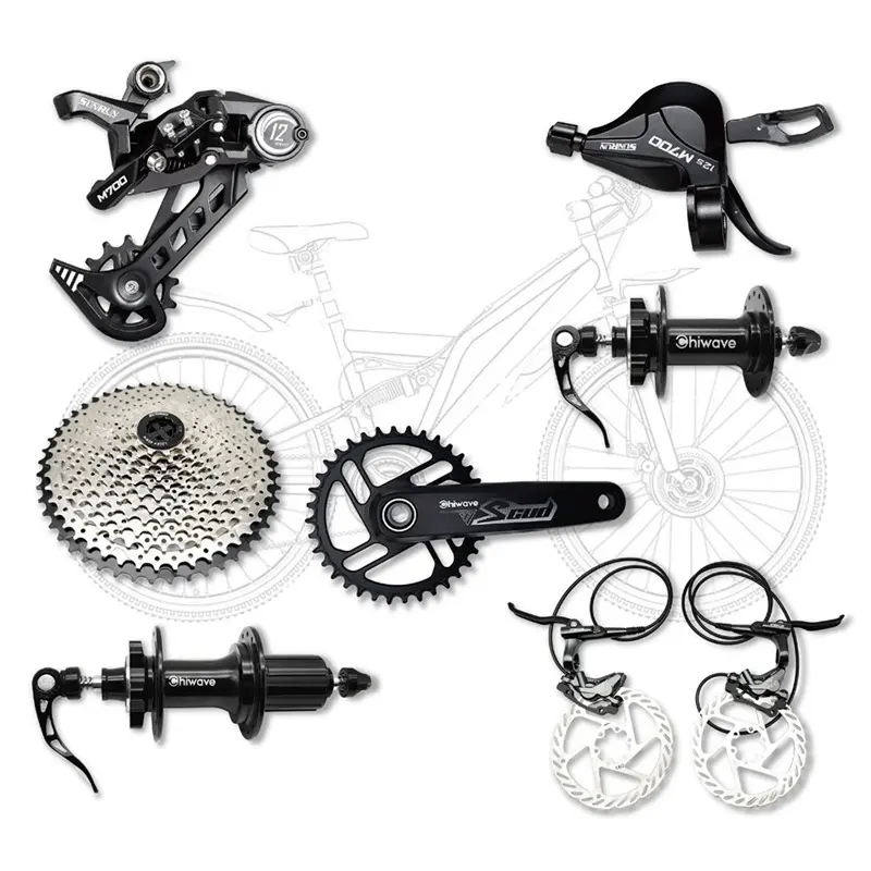 High-end bicycle transmission system parts bicycle accessories for 1x12 speed MTB 12S Bicycle group set shifting and brake set