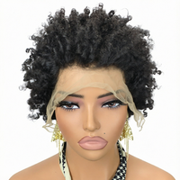 Perruques Courtes Afro Bouclées 13x4 Lace Frontal Pixie Cut Kinky Curly Bob 100% Cheveux Humains Naturels Sans Colle Perruque Perucas