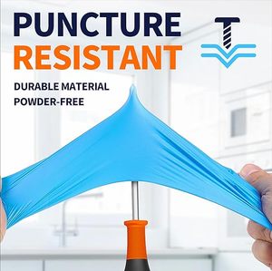 Blue Synthetic Nitrile Gloves Latex Free Powder Free Chemical Resistance Cheap Exam Pure Hand Nitrile Gloves - Product Image 4