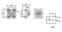 Connecteur étanche 6 broches 50A IP67 M23 pour batterie de vélo électrique, décharge rapide, verrouillage par poussée, grand format 2+4