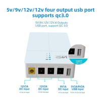 Mini UPS, Sistema de Alimentación Ininterrumpida, 12V 9V 5V 49.95Wh, Batería de Alta Calidad para Router/Módem DSL/Monitoreo, Respaldo de Energía Móvil