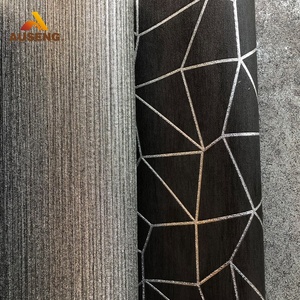 Décoration d'hôtel, papier peint de luxe en argent, papier peint 3D 4D 5D, papier peint <span class=keywords><strong>métallique</strong></span> à feuilles de bananier, rouleau en PVC - Product Image 1
