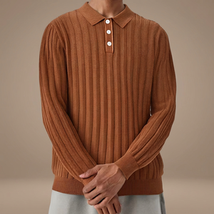 Pull en tricot léger anti-rides pour homme, style décontracté chic, avec logo frontal, manches longues, doux et chaud, pour le quotidien - Product Image 4