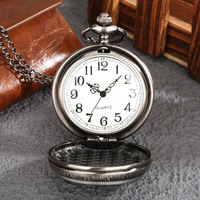 Montre de poche à Quartz avec pendentif en métal gris Antique Steampunk avec chaîne et motif de signes astrologiques
