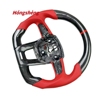 Volant personnalisé en fibre de carbone pour Lamborghini Urus, cuir rouge lisse, design sportif