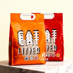 <b>Vacuum</b> sealed cat Litter Packaging <b>Bag</b> Thickened Nylon Puncture Proof Custom Handle High Quality Print - Product Image 5