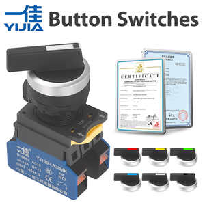 Selettore LA38MK-XB 22MM a 2 o <span class=keywords><strong>3</strong></span> Posizioni con Manopola Nera, Rossa, Verde e Cablaggio Rapido per Macchinari - Product Image 1