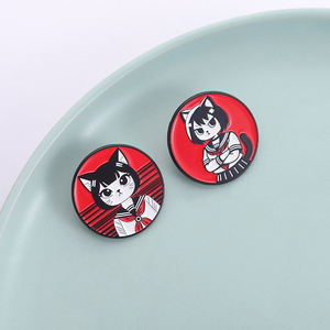 เข็มกลัดโลหะประดับรูปแมวและเด็กสาววัฒนธรรมญี่ปุ่นโอตาคุของขวัญเครื่องประดับแฟชั่นสำหรับเพื่อน - Product Image 1