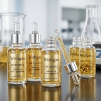 Sérum à l'or 24 carats en marque privée, Essence faciale anti-âge personnalisée à la feuille d'or OEM/ODM