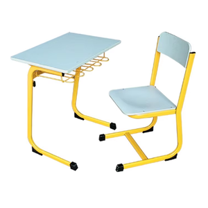 Modern Fixed Metal+Plastic Steel MDF School <b>Study</b> Table <b>Chair</b> Set Commercial Use Custom Color Highly Welcome OEM/ODM PT-303E Stu - Product Image 1