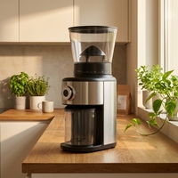 Moulin à café électrique automatique à meules coniques en acier inoxydable pour usage domestique et hôtelier