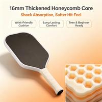 Raquettes de pickleball MOD C-01 Player Edition 16 mm en fibre de carbone T700 thermoformée, propulsion sans bordure, divertissement