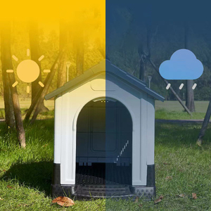 Caseta Grande para Perros para Exteriores con Protección Solar para las Cuatro Estaciones, Resistente a la Lluvia, con Ventilación de Verano y Puerta para Uso en Interiores y Exteriores - Product Image 3