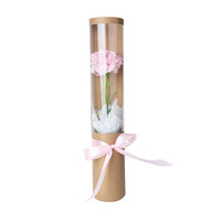 Boîte à fleurs en soie et savon en matériaux recyclés, imprimée en trois couleurs, transparente, ronde, noire, rose, blanche, boîte à roses
