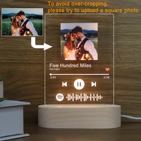 Plaque acrylique LED personnalisée avec code Spotify, photos personnelles, album, support de code musical pour la décoration de la maison