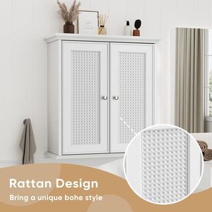 ตู้ยาติดผนังแบบขายส่ง ประตูไม้ ชั้นวางปรับได้ สำหรับห้องน้ำ - Product Image 4