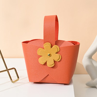 JOYWOOD Boîte de mariage créative de style européen avec poignée en cuir Sac cadeau de bonbons