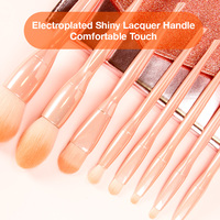 Ensemble de 8 pinceaux de maquillage en poils synthétiques or rose, pinceau plat pour les joues, style professionnel, kit de pinceaux cosmétiques