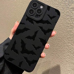 Trend Cartoon Bat Funda para teléfono móvil para <span class=keywords><strong>iPhone</strong></span> 16 Plus 17 Air Pro Max Fondo negro Frosted <span class=keywords><strong>Shell</strong></span> Coque Contraportada a prueba de golpes - Product Image 5