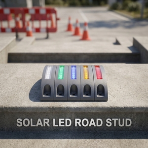 Luz de Señalización LED Solar de Media <span class=keywords><strong>Luna</strong></span> Impermeable con Sonido de Advertencia y Reflector Prismático de Alta Intensidad para Seguridad Vial - Product Image 1