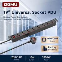Rack-PDU mit 8 Universalsteckdosen, Einzelner Schutzschalter, 13A 3250W, 1,5mm² Kabel, 2m Verlängerung, Server-Rack-Steckdosenleiste