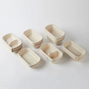 Boîte alimentaire jetable biodégradable en pulpe de bagasse de canne à sucre avec couvercle, blanche, 9''/10''/12'' - Product Image 4