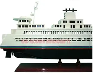 Kerajinan Kayu WASHINGTON FERRY 13 Bagian L60 Cm Model Perahu Dekorasi Bahari untuk Dekorasi Rumah