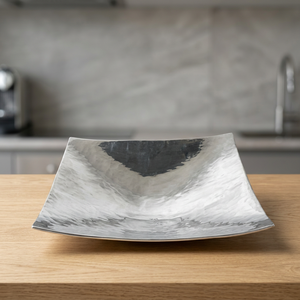 Modern Square Silver Plated <b>Metal</b> Serving fruit <b>bowl</b> Plate Polished Deep Dish Square Shaped Serving <b>Bowl</b> for Restaurant - Product Image 3