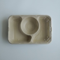 Petites assiettes à Bagasse festonné, assiettes biodégradables, ensemble d'assiettes à fromage jetables, plateaux alimentaires, plateau en fibres de plantes, plateau alimentaire de Restaurant
